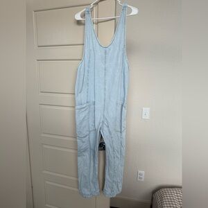 We The Free Sky Blue Denim Jumpsuit